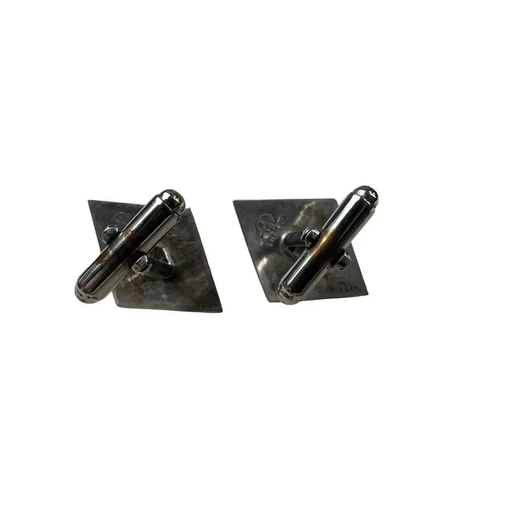 Vintage Running Bear RB Sterling Silver Turquoise Southwestern Diamond Cufflinks